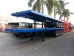 4 Axle Flatbed Cargo Semi Truck Trailer Heavy Duty